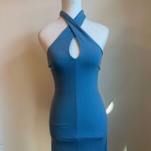 Wilfred Blue Mini Halter Dress
